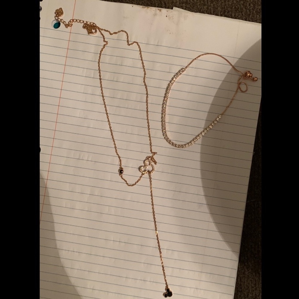 Swarovski Disney necklace and matching bracelet